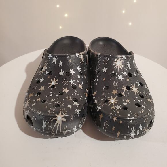 Crocs Freesail Stars Gold Silver Slip-On Mules Clog Sandals Womens 5 Celestial - Picture 2 of 9